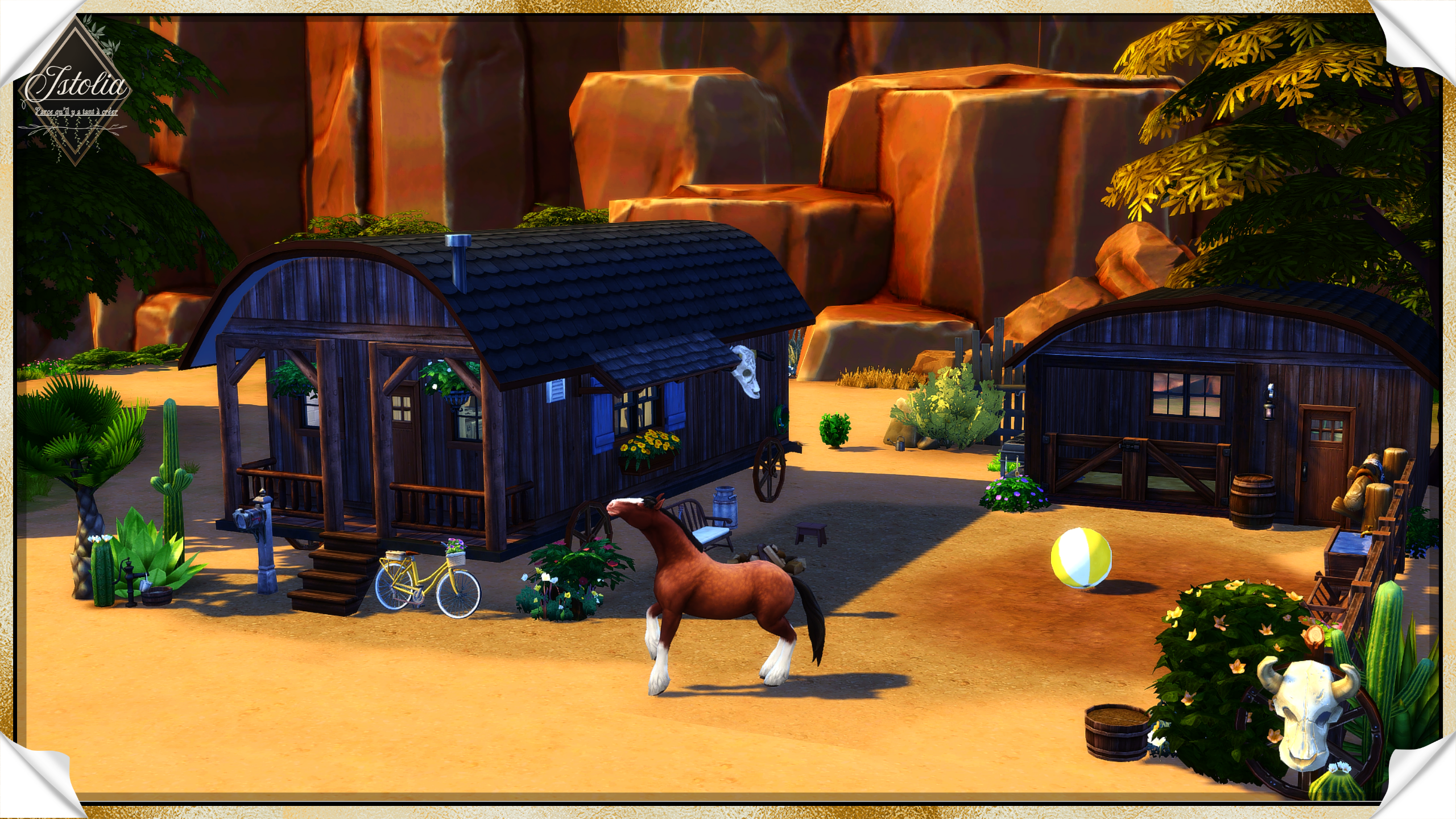 Sims 4 | La Chariotte Les Sims 4 – Extérieur de la tiny house western La Chariotte