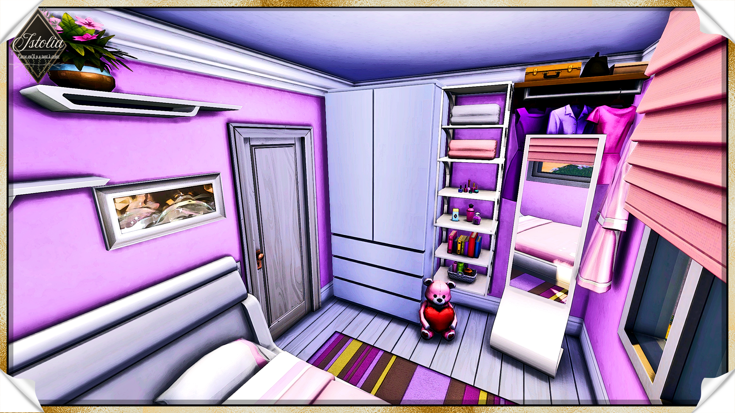 Sims 4 | La caravane de Barbie chambre rose de Barbie premier angle