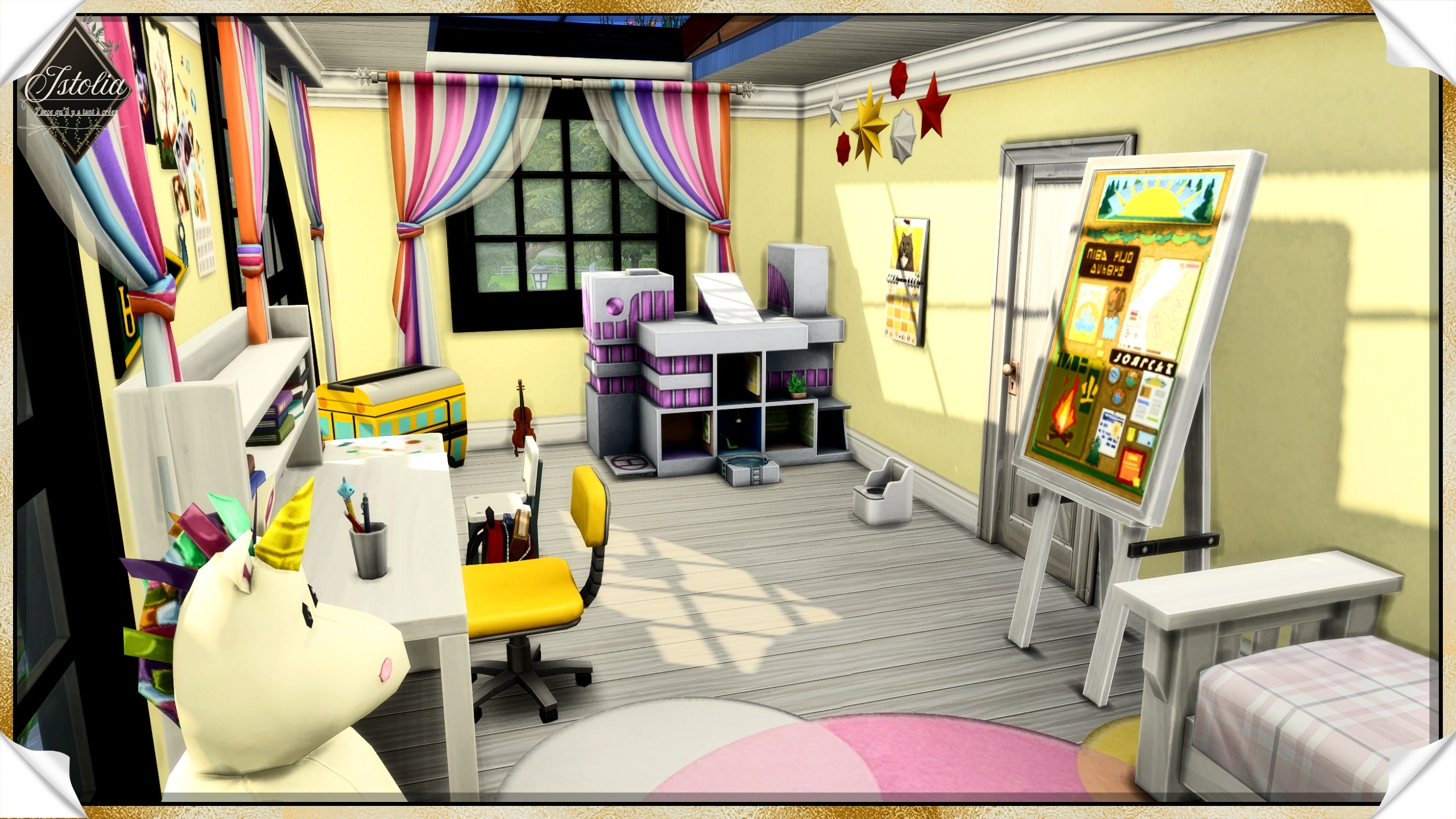 chambre bambin pastel maison Linéa Sims 4