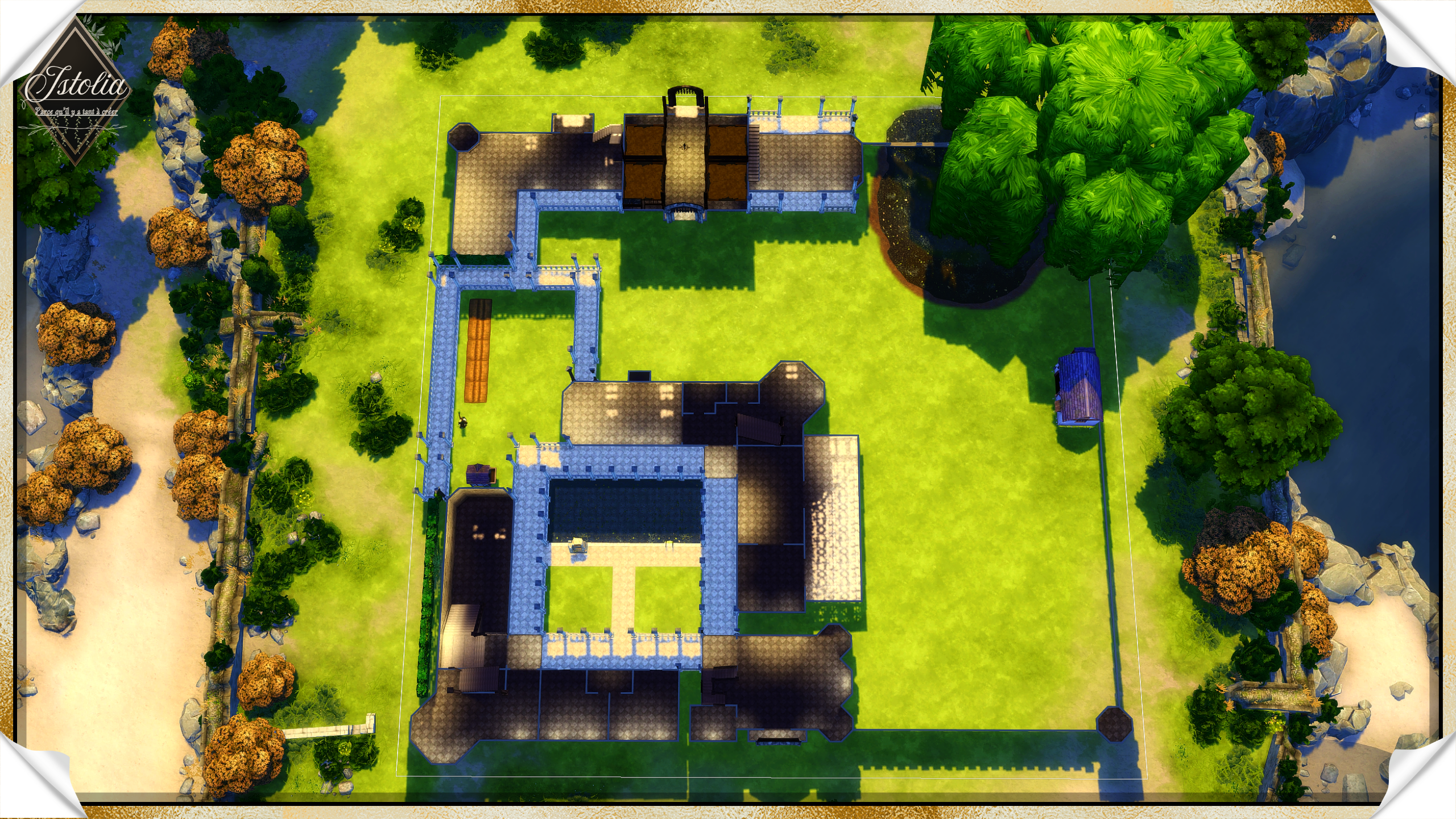 Les Sims 4 | Monastère/Château du vieux saule plan rez-de-chaussée château monastère Sims 4