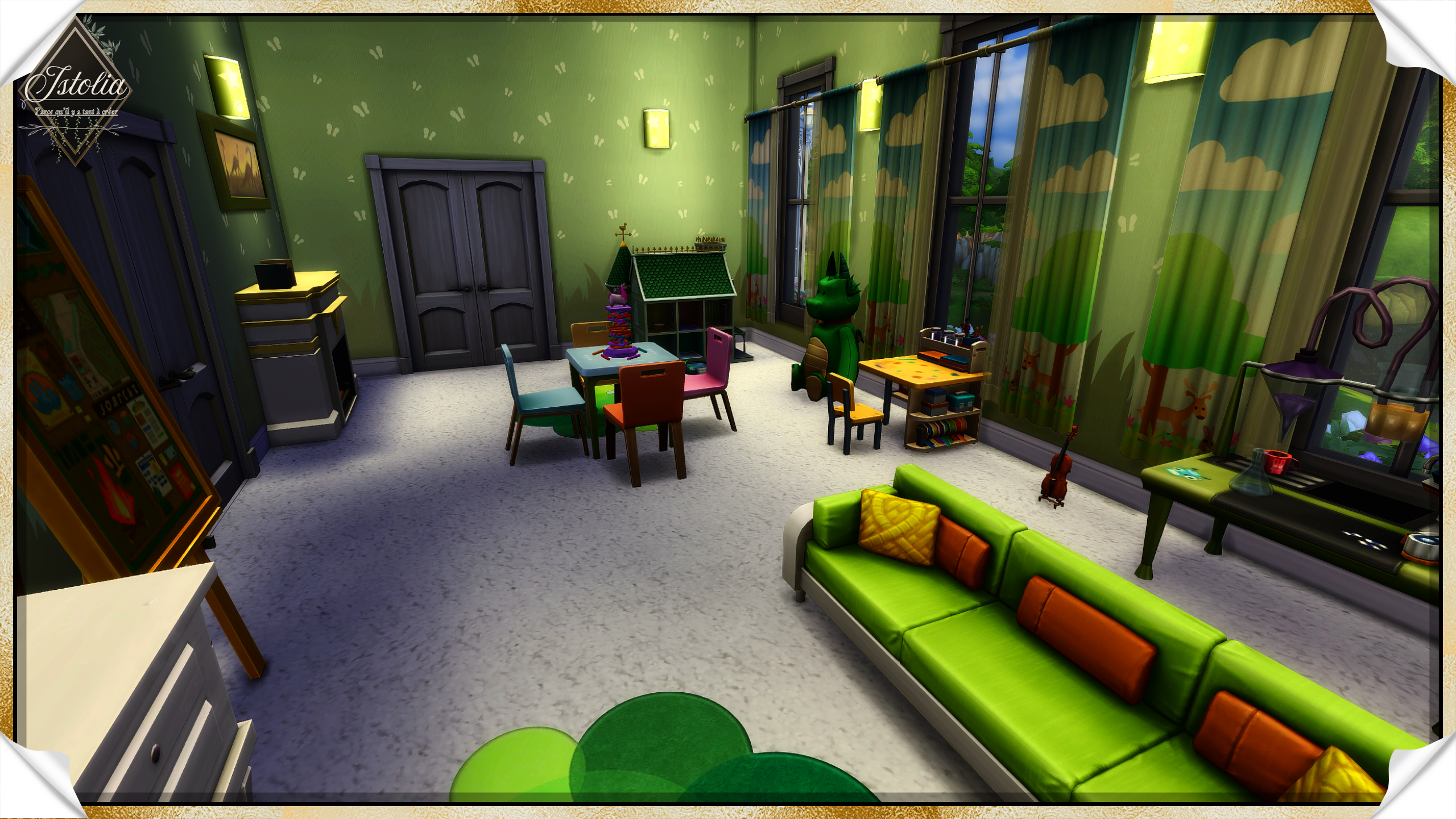 Sims 4 | Château de Chênaie chambres d’enfants et espace ludique