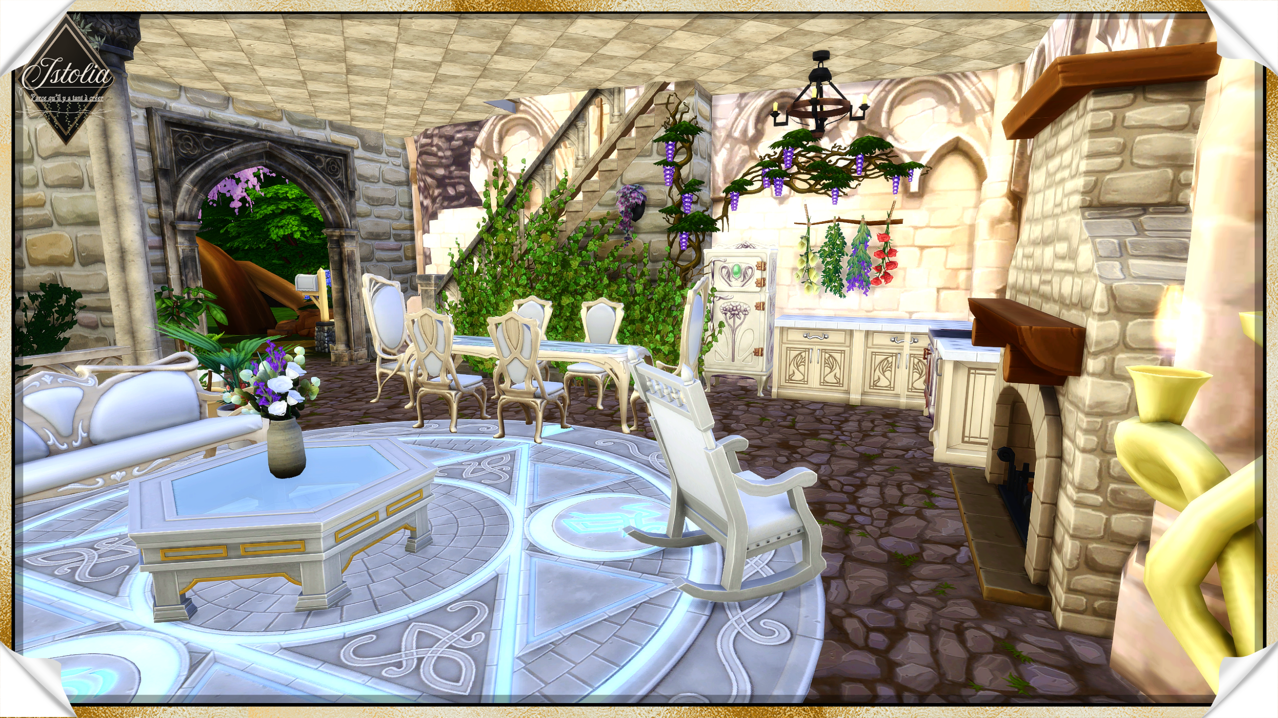 Les Sims 4 | Le Domaine d'Éther salle à manger cuisine Domaine d’Ether Sims 4