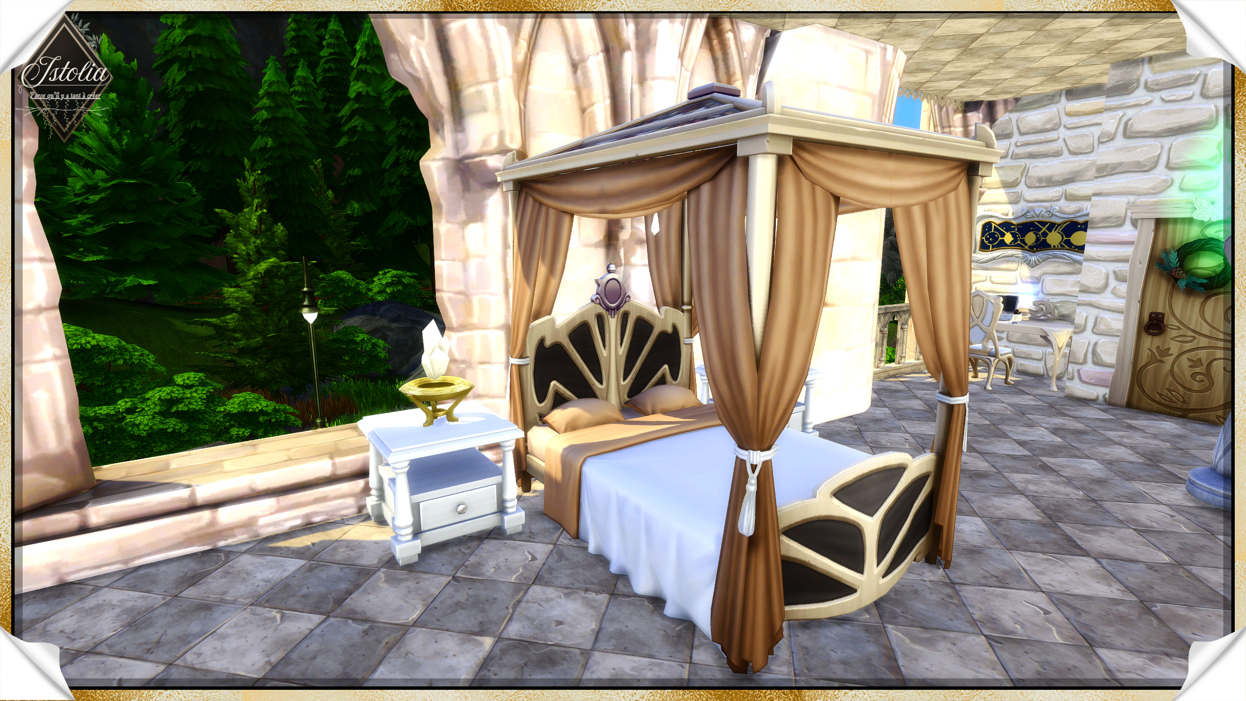 Les Sims 4 | Le Domaine d'Éther chambre baldaquin enchantée Domaine d’Ether Sims 4