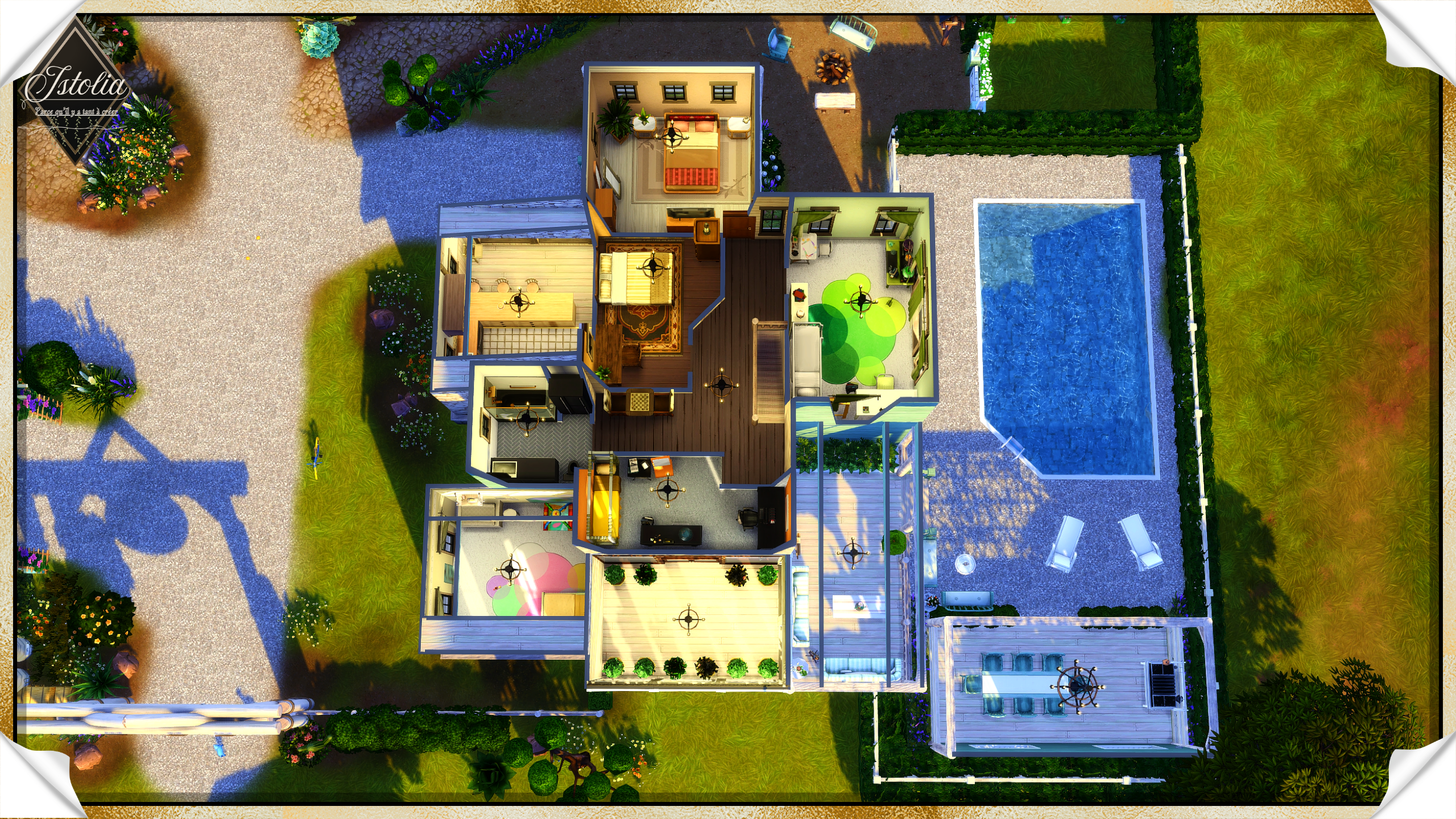 Plan de l’étage du ranch Sims 4