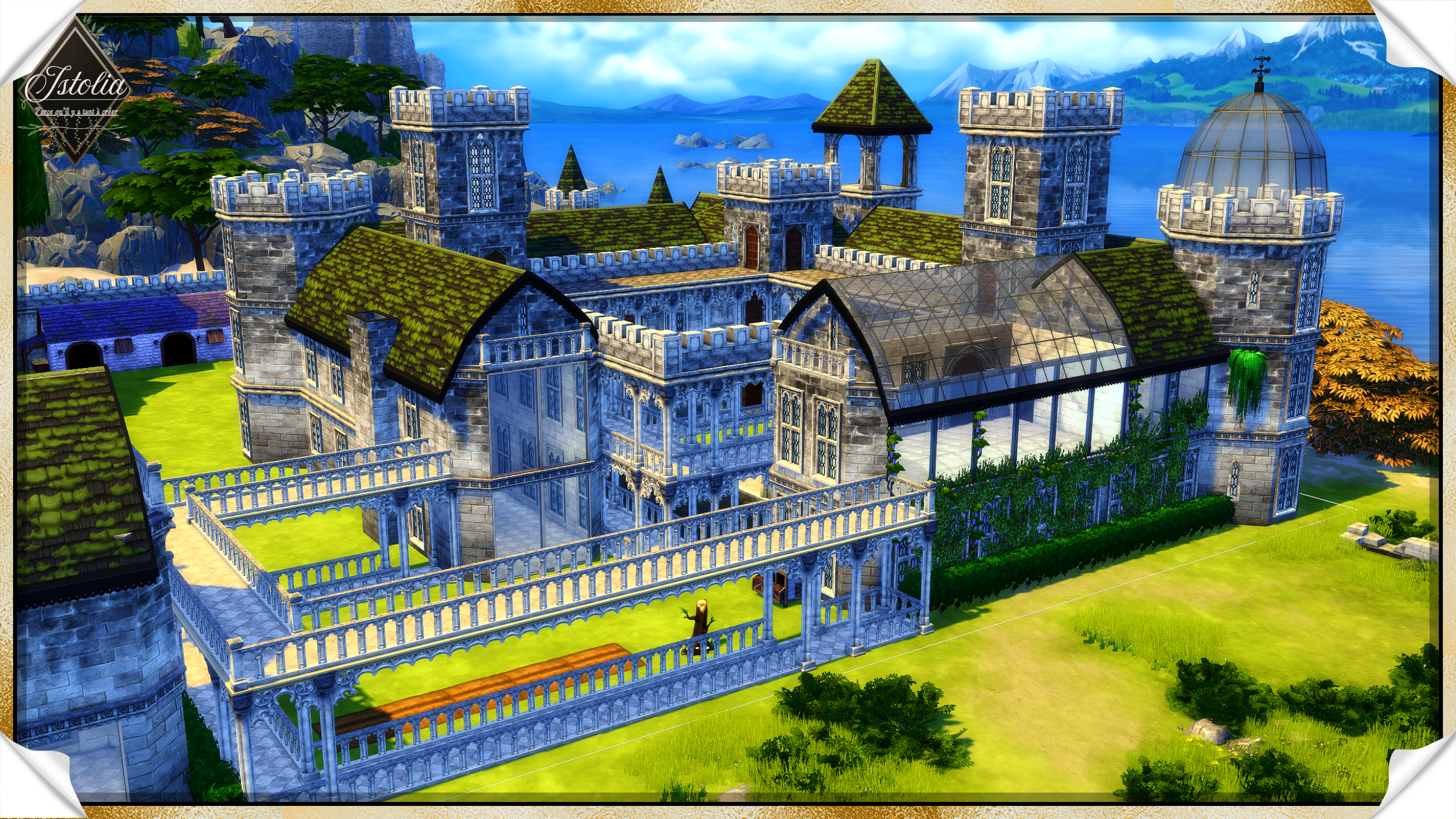 Les Sims 4 | Monastère/Château du vieux saule détails architecturaux monastère château de caractère Sims 4