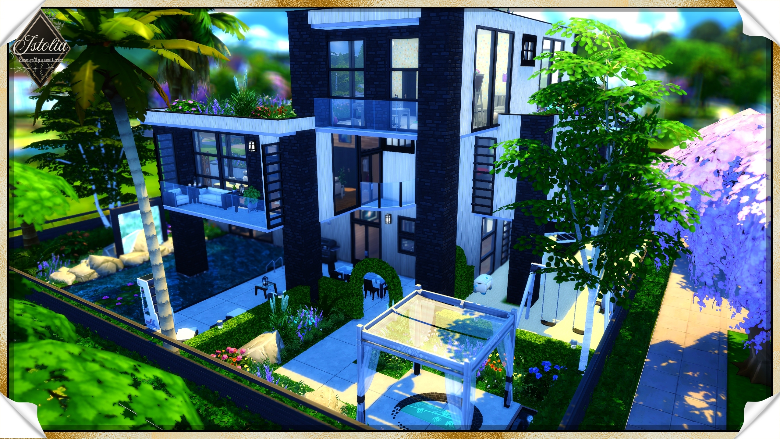 Les Sims 4 | La Verrière Maison moderne avec piscine et verrières panoramiques