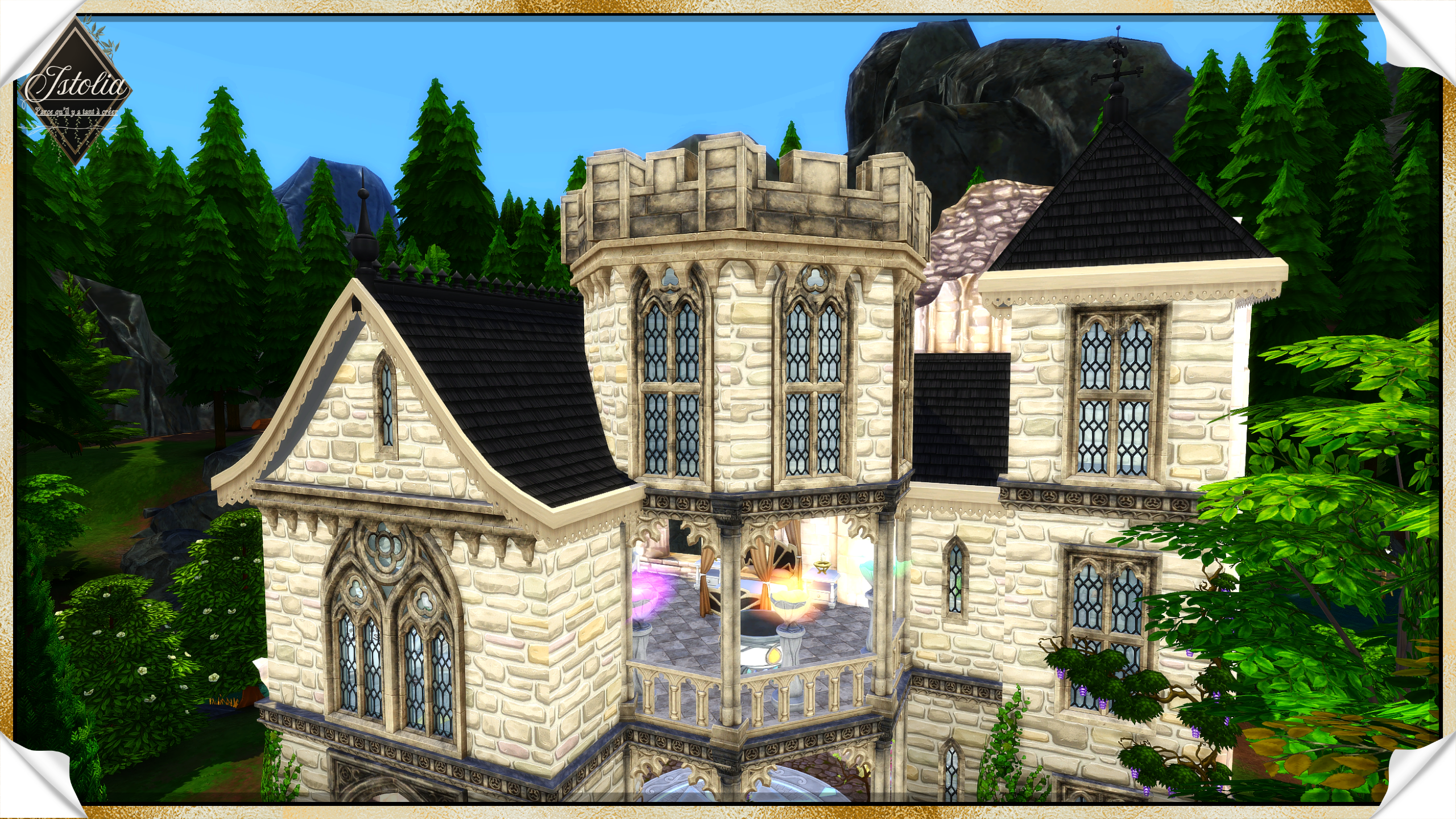 Les Sims 4 | Le Domaine d'Éther remparts tour Domaine d’Ether Sims 4