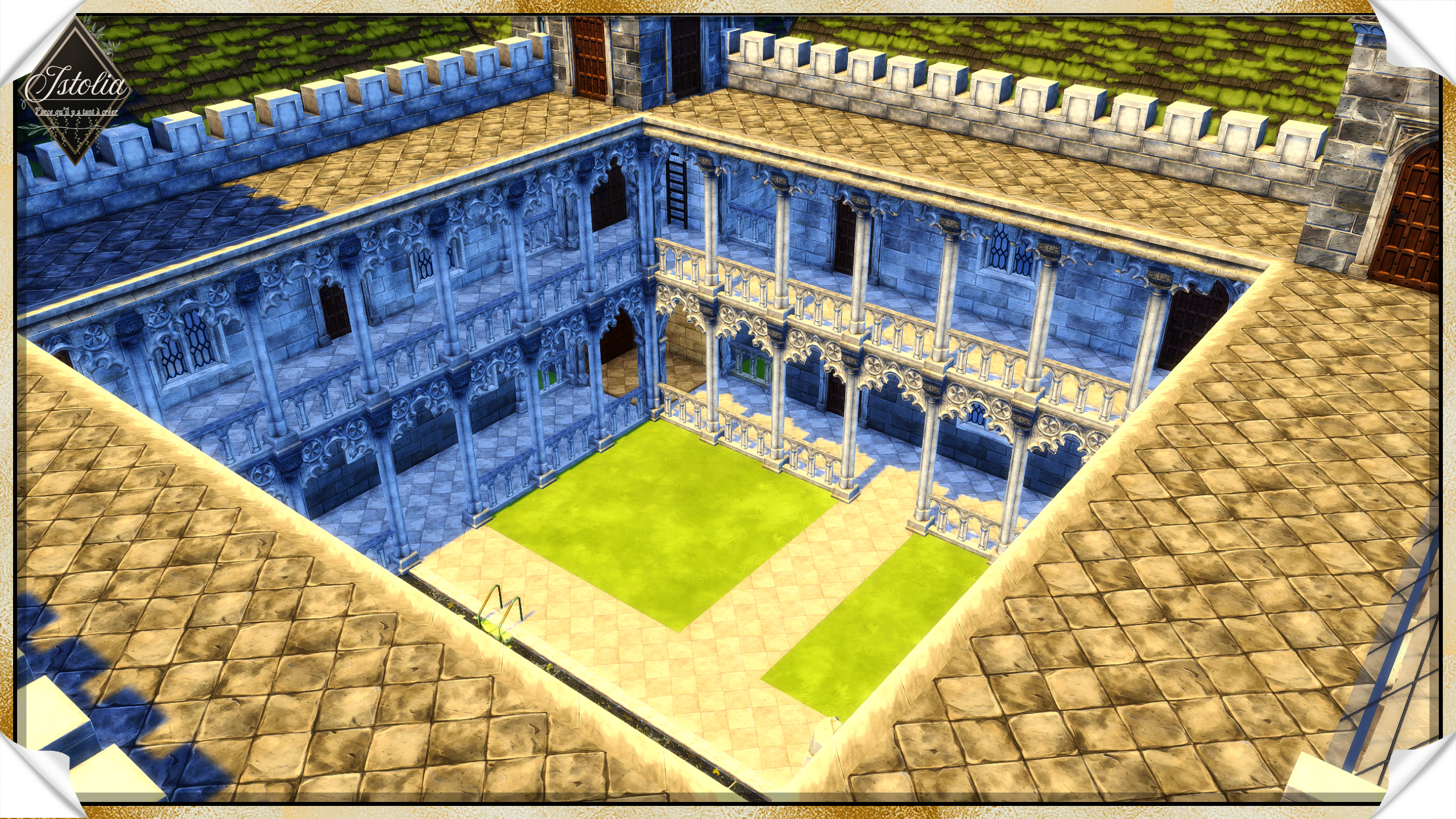 Les Sims 4 | Monastère/Château du vieux saule promenade extérieure monastère réaliste Sims 4