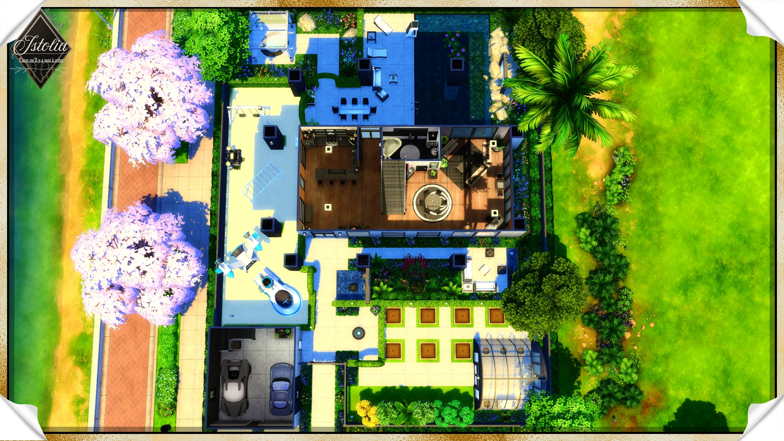 Les Sims 4 | La Verrière Plan du rez-de-chaussée loft moderne