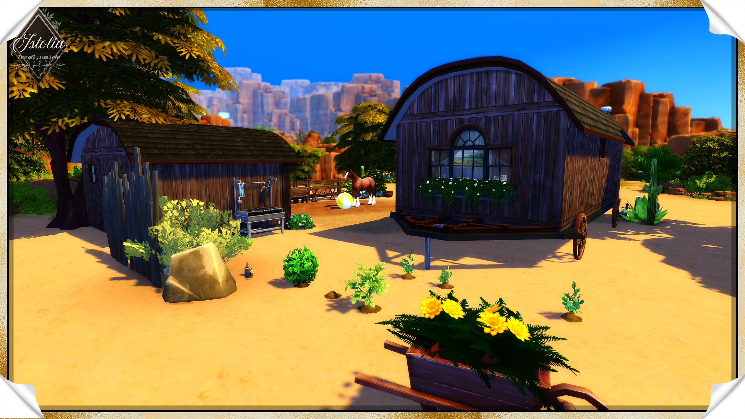 Sims 4 | La Chariotte Jardinet cultivable accolé à la tiny house – gameplay nature