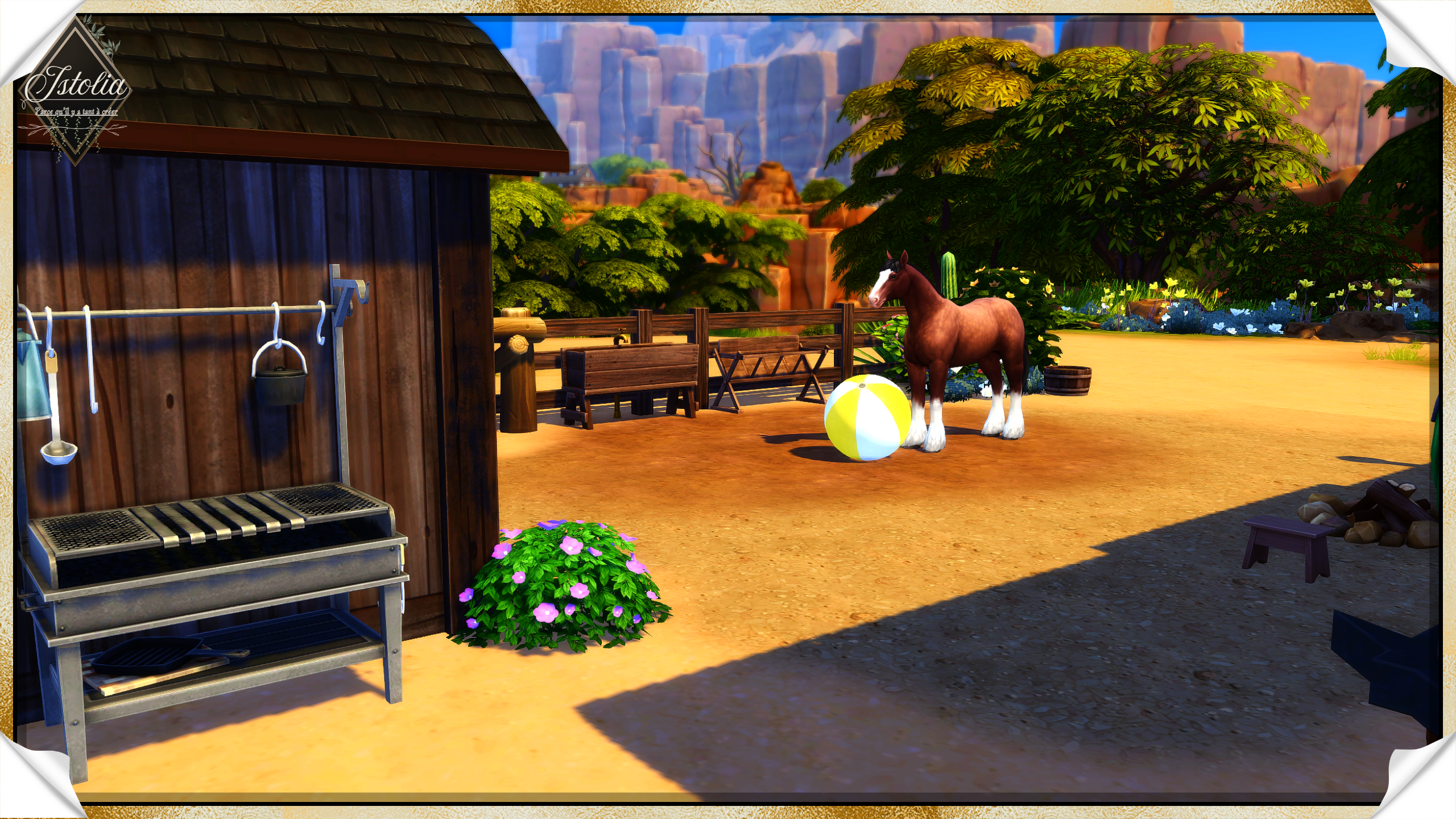 Sims 4 | La Chariotte Espace avec le nécessaire pour cheval – mini ranch western Sims 4