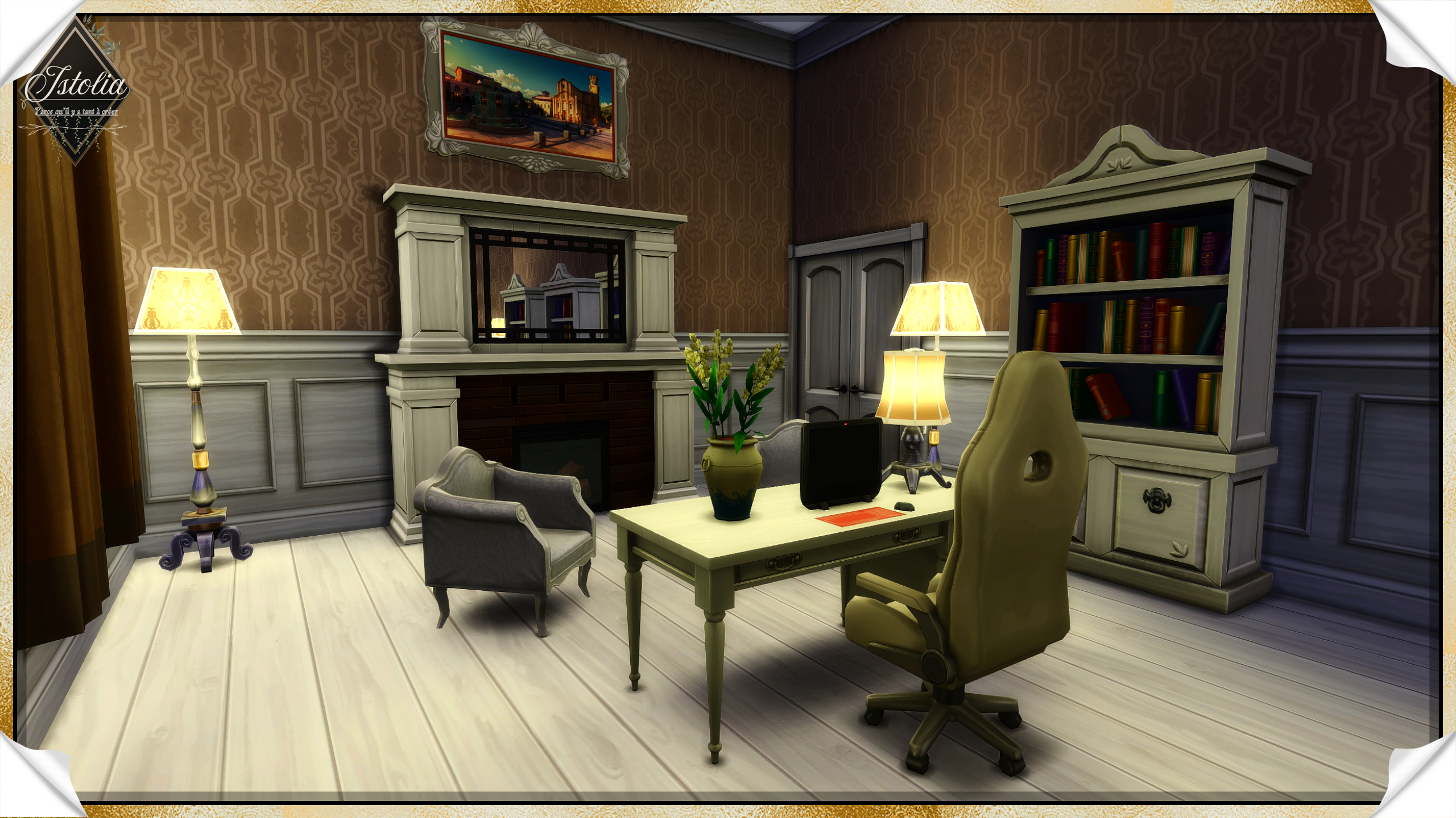 Sims 4 | Château de Chênaie bureau secret avec coffre-fort dissimulé