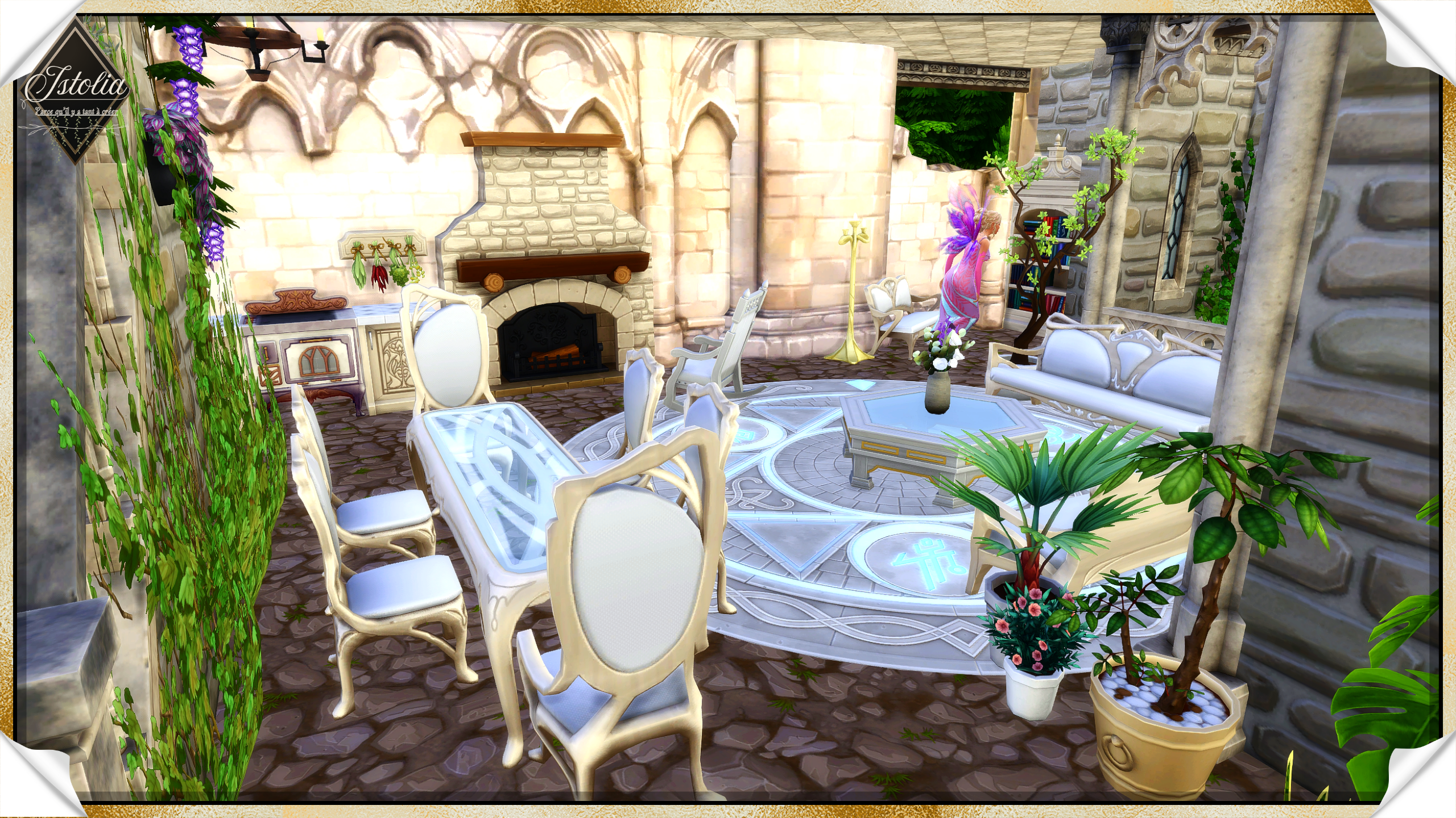 Les Sims 4 | Le Domaine d'Éther entrée Domaine d’Ether salon salle à manger Sims 4