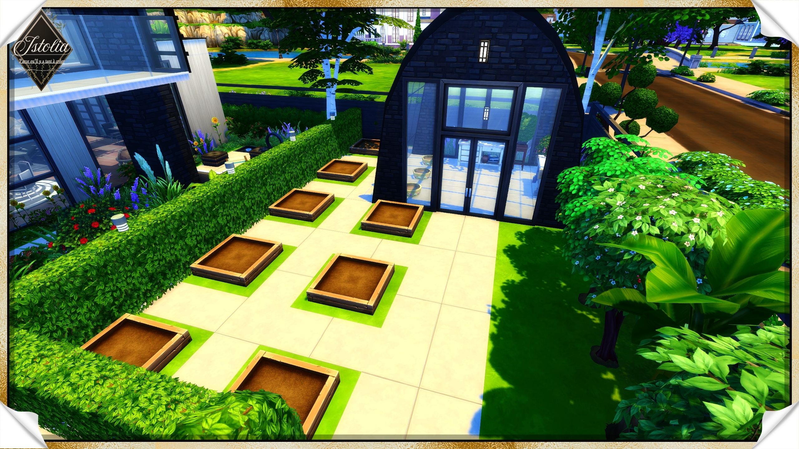 Les Sims 4 | La Verrière Serre arrondie et jardin moderne dans Les Sims 4