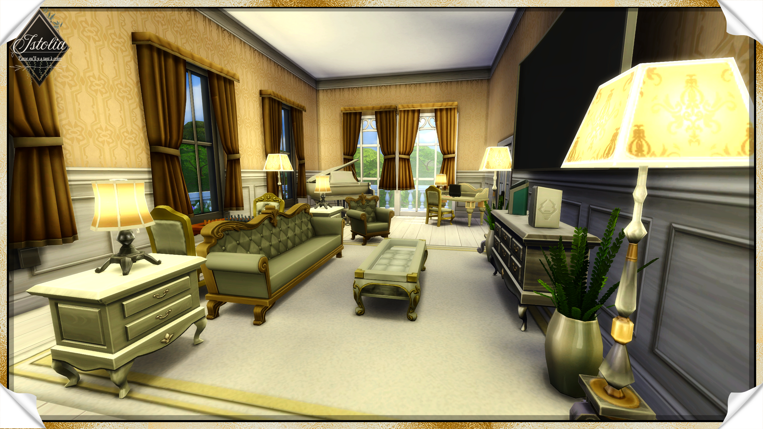 Sims 4 | Château de Chênaie salon lumineux