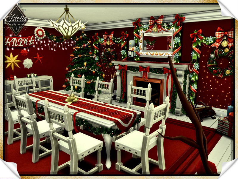 Salle à manger de Noël 2025 Festif festivité Sims 4