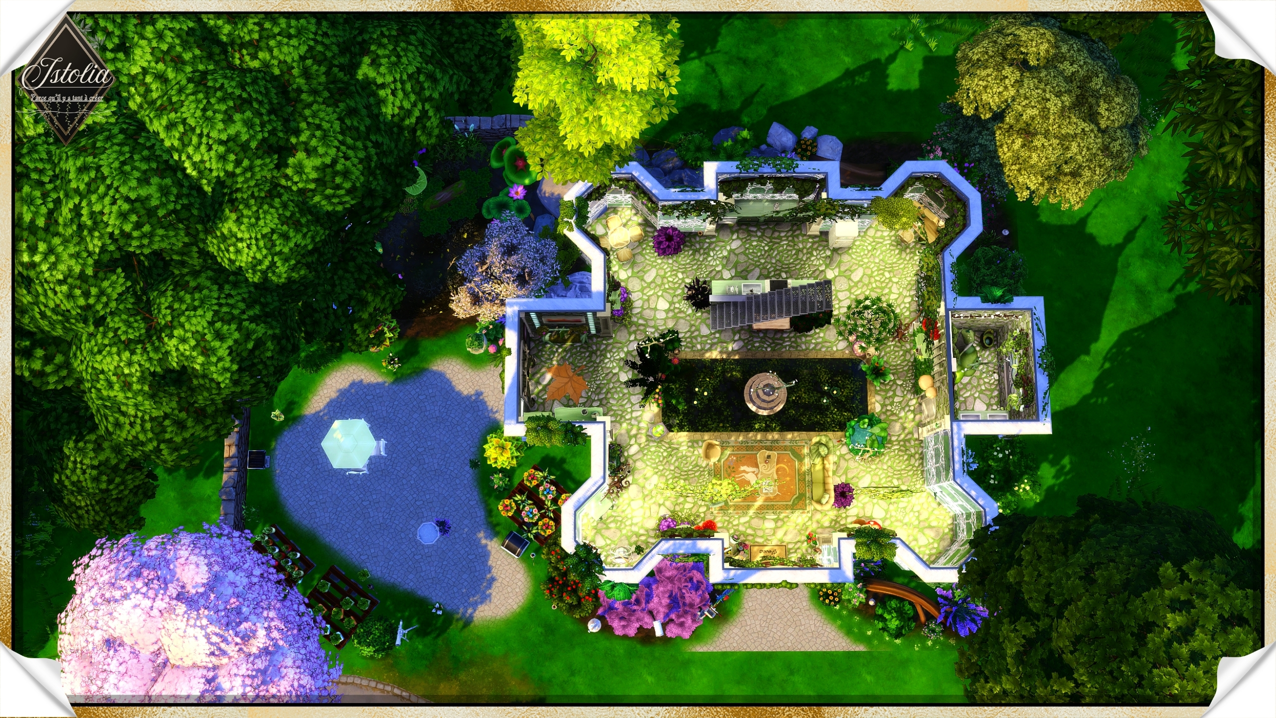 Les Sims 4 | La Roselière plan rez de chaussée serre Sims 4