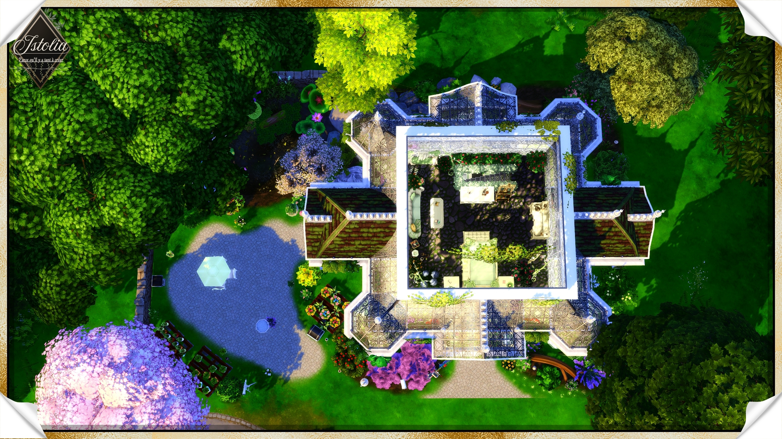 Les Sims 4 | La Roselière plan premier étage serre Sims 4