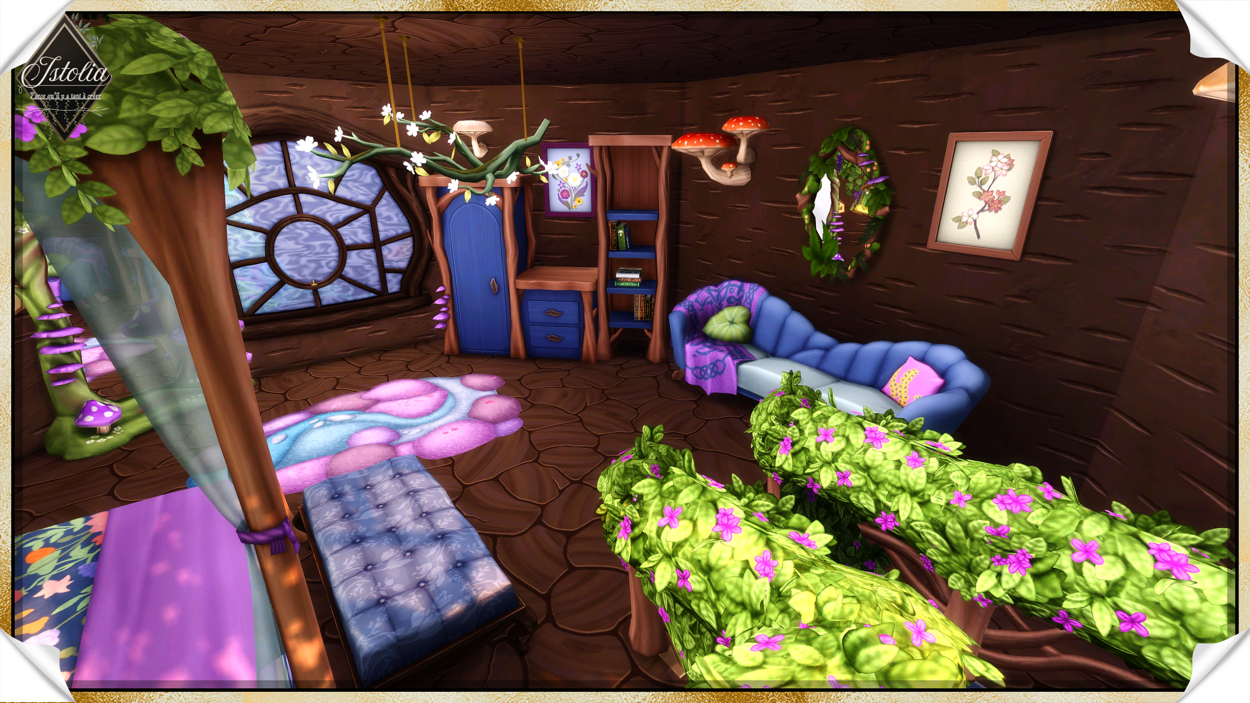 Les Sims 4 | La Botte de Terre chambre féerique chaleureuse Sims 4