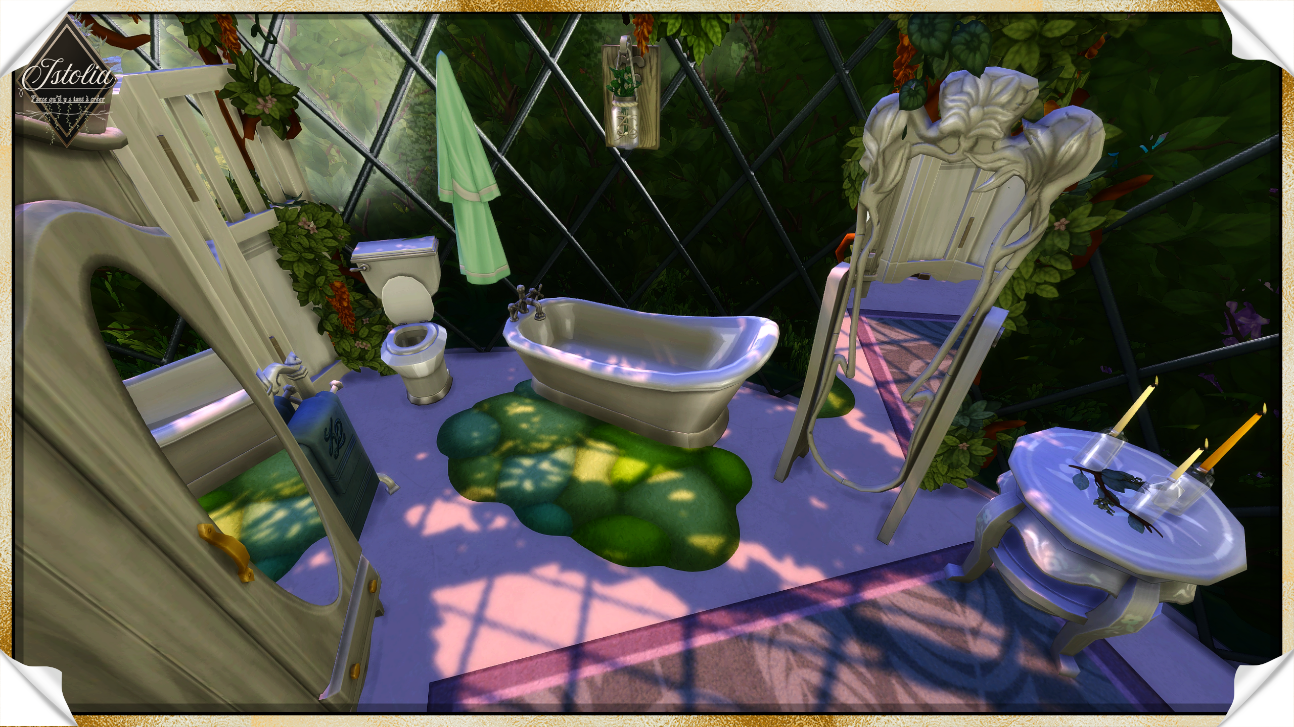Les Sims 4 | L'Élixir d'Alsimy salle de bain lierre féerique Sims 4