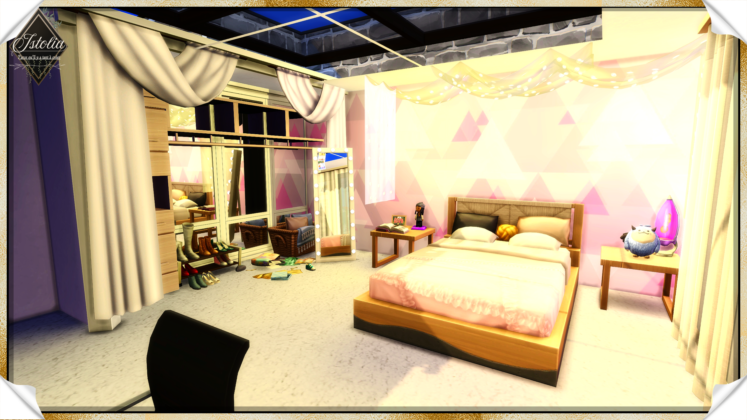 Les Sims 4 | Reflet de Lagune chambre ado moderne villa tropicale Sims 4