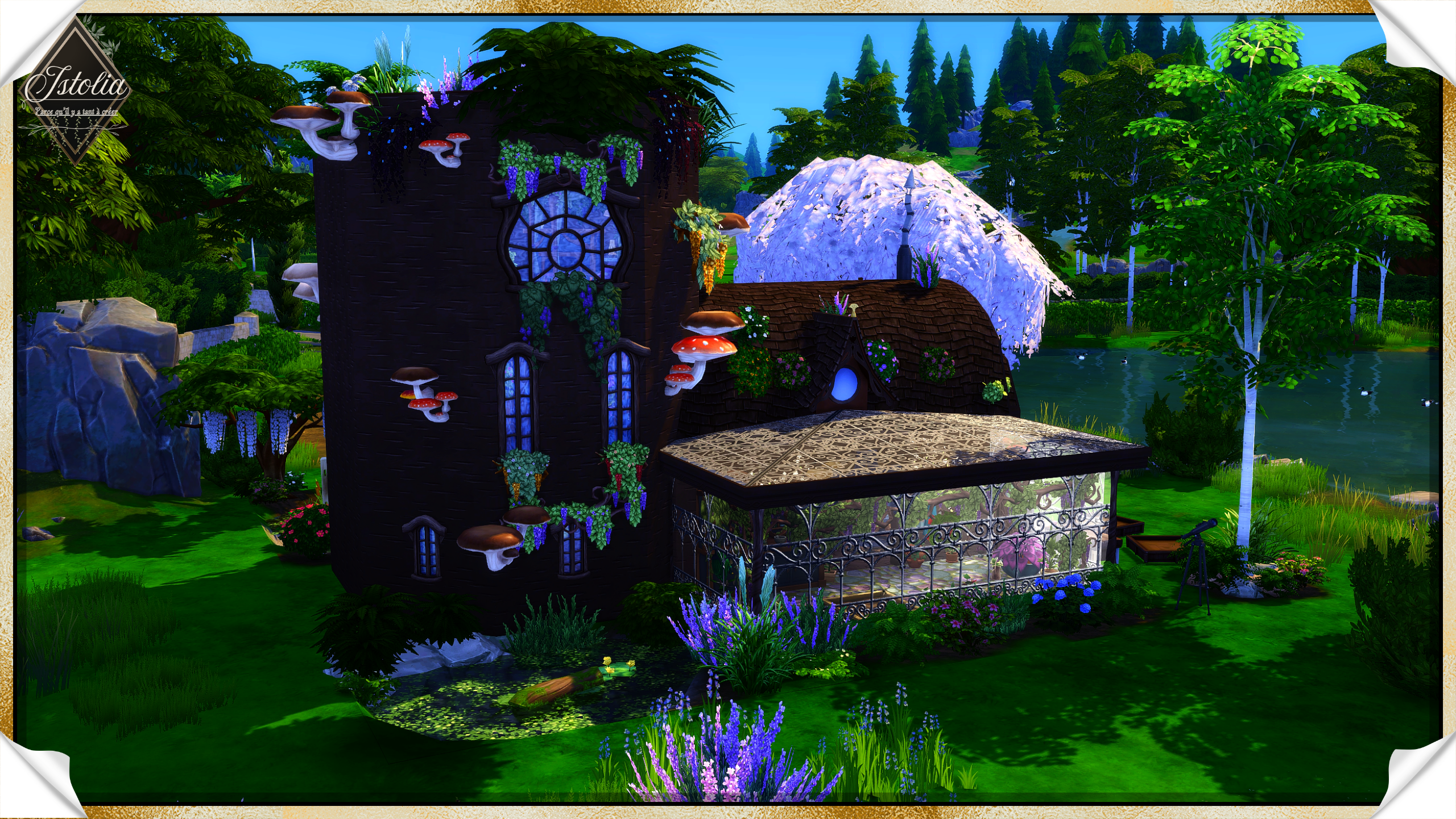 Les Sims 4 | La Botte de Terre véranda végétalisée maison féerique Sims 4