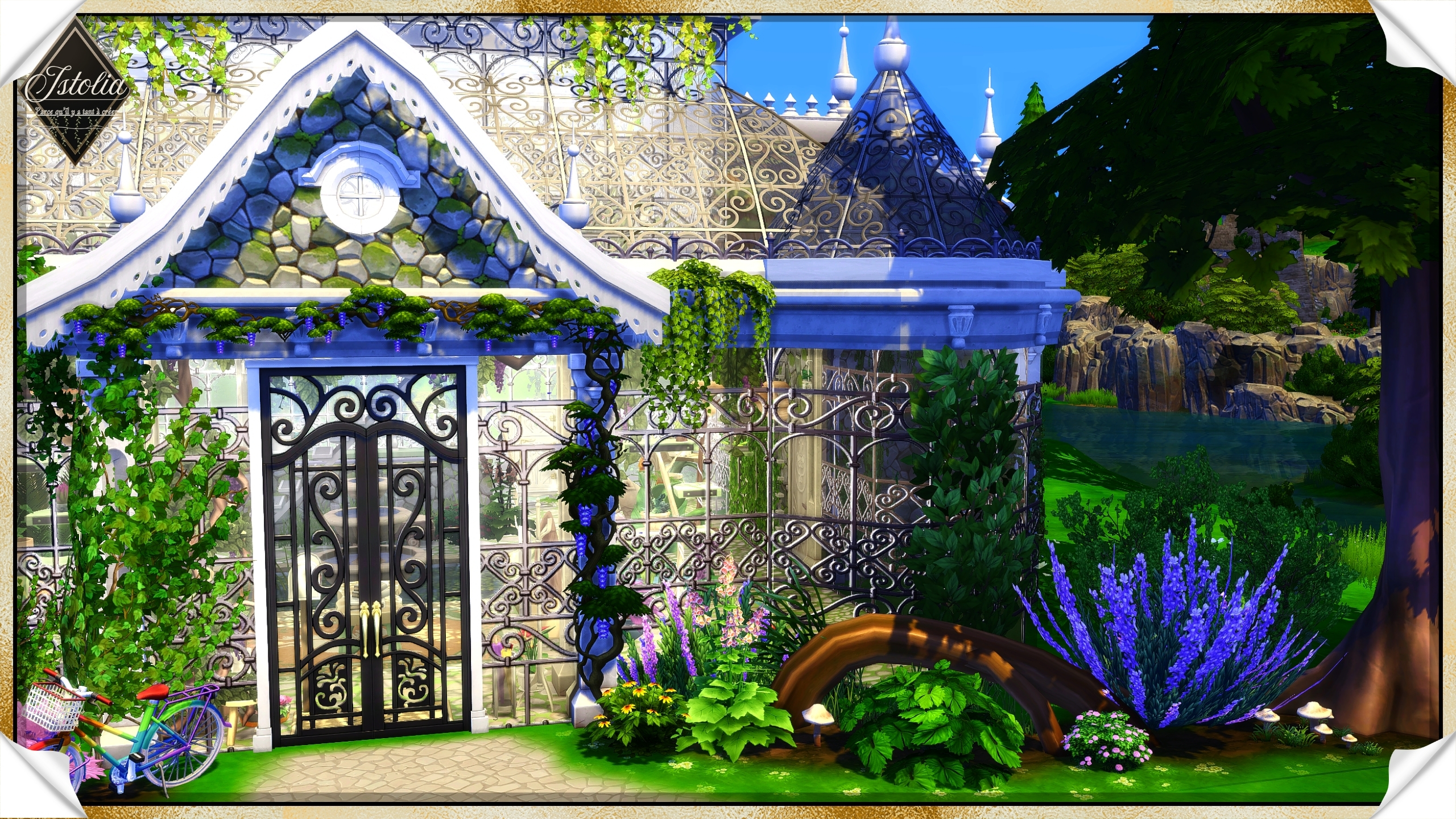 Les Sims 4 | La Roselière entrée fleurie serre magique Sims 4