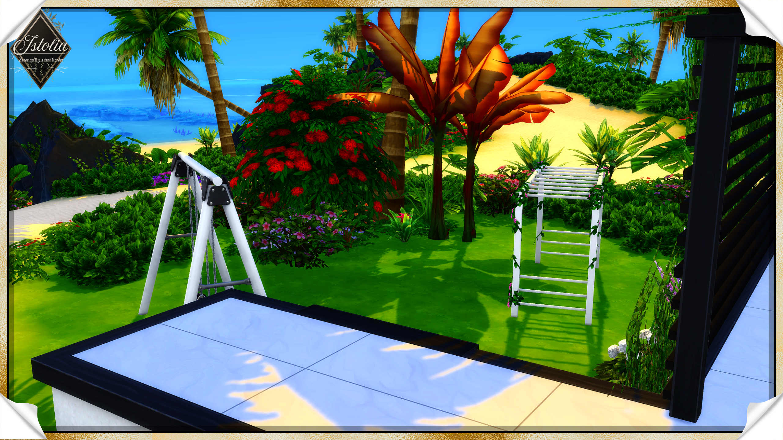 Les Sims 4 | Reflet de Lagune espace jeux enfants villa tropicale Sims 4
