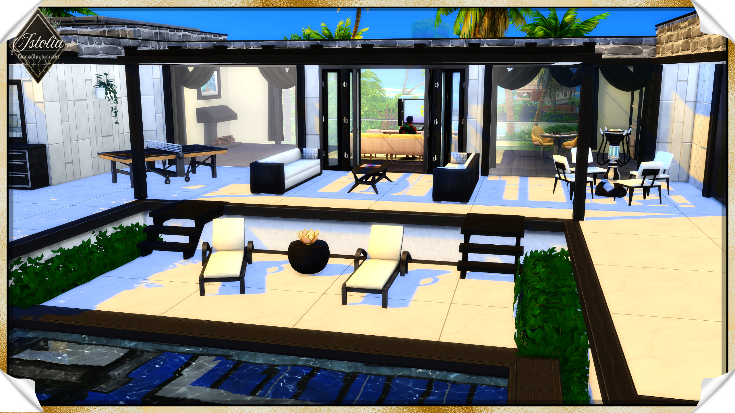 Les Sims 4 | Reflet de Lagune espaces détente extérieur Reflet de Lagune Sims 4