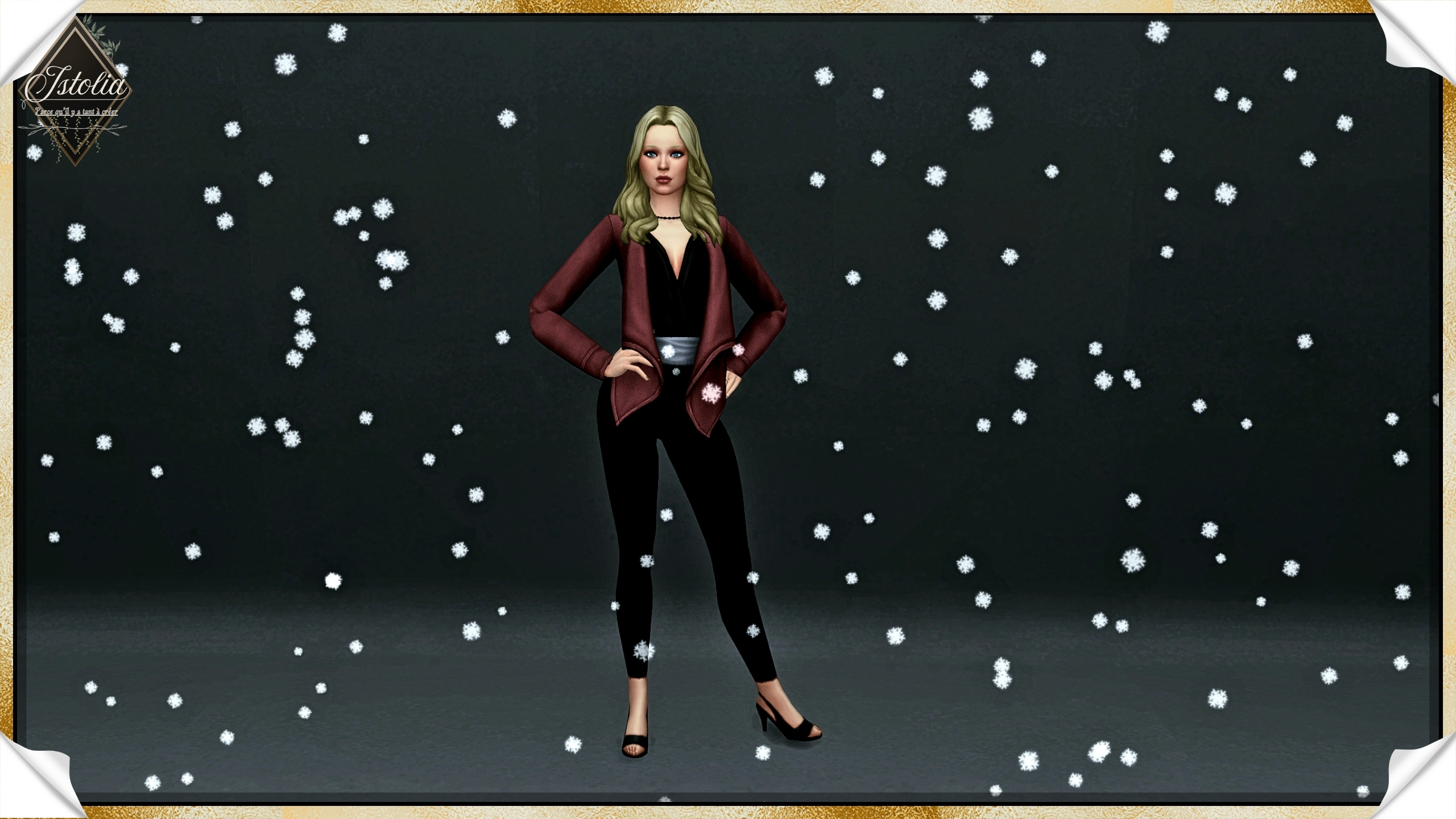 Les Sims 4 | Alice Larroque Sim féminine réaliste Les Sims 4 en portrait de face, tenue quotidienne.