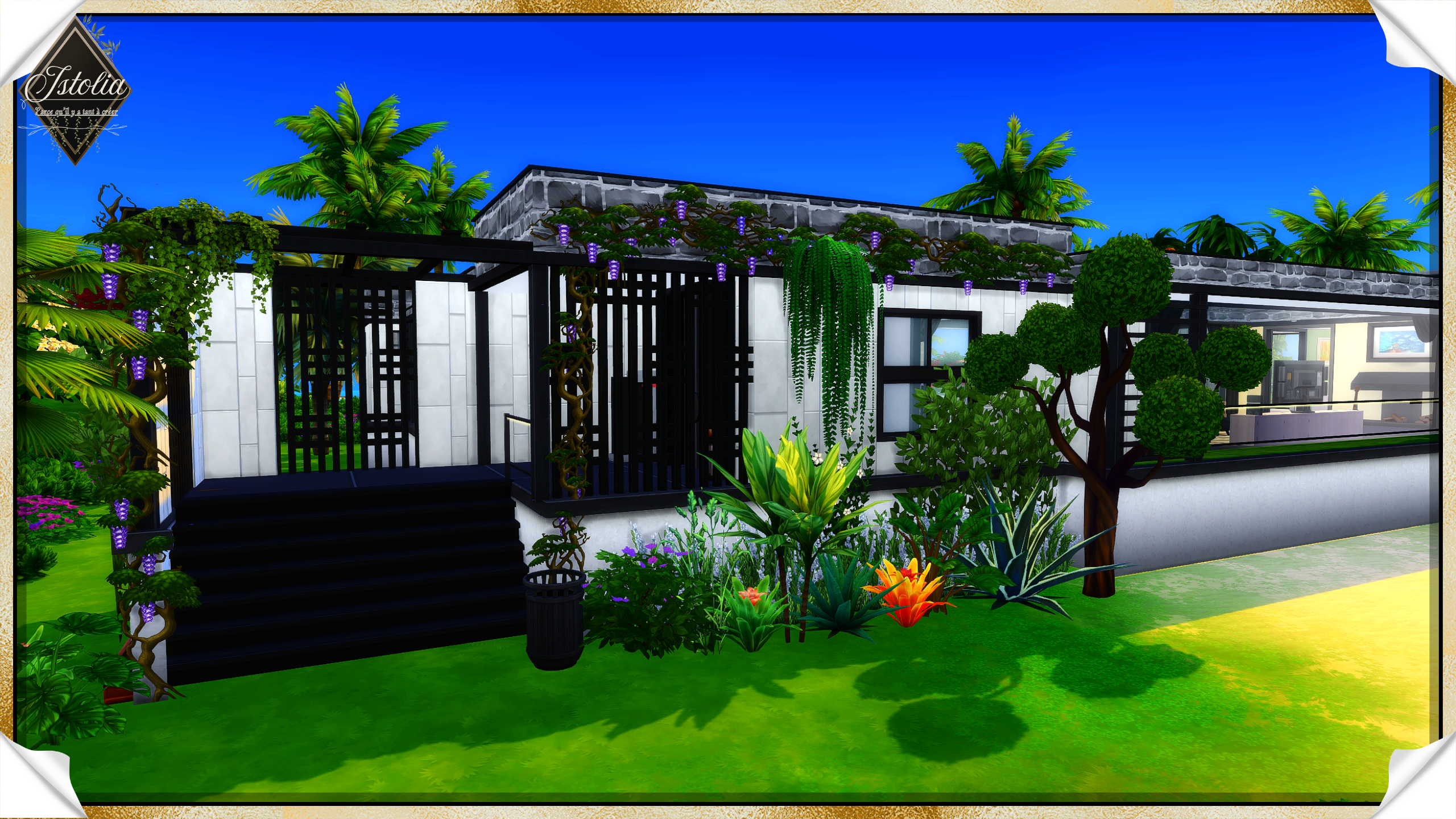 Les Sims 4 | Reflet de Lagune entrée villa moderne sobre Sims 4