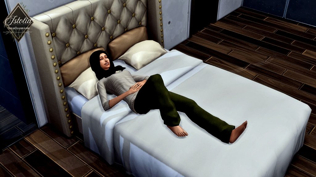 Traduction FR Chill in Bed de Meraki traduit par Istolia Sims 4